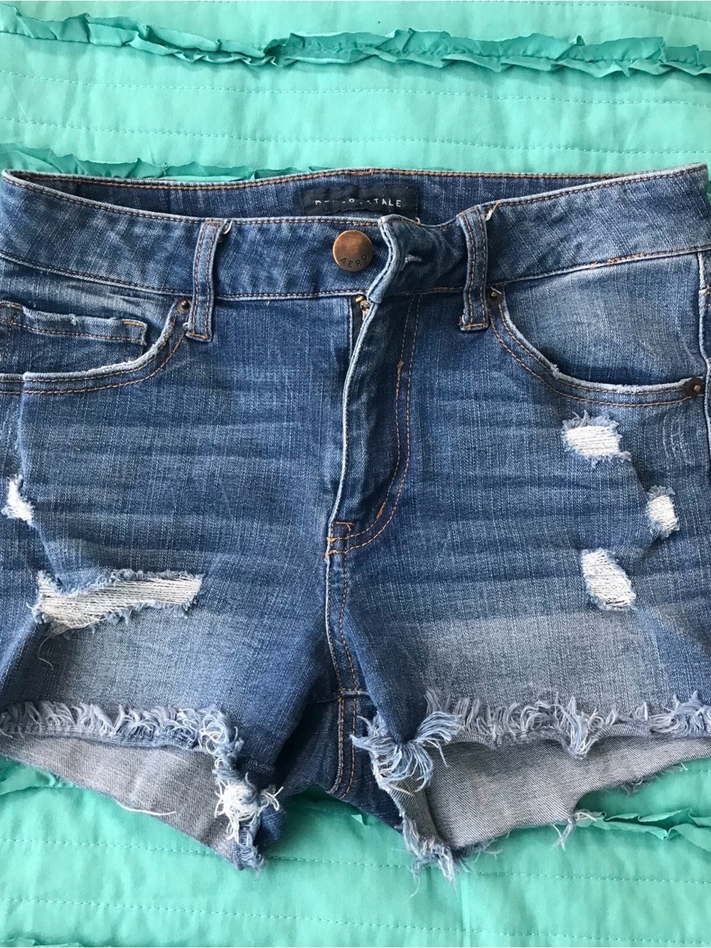Distressed Denim Women’s Shorts - Blue
